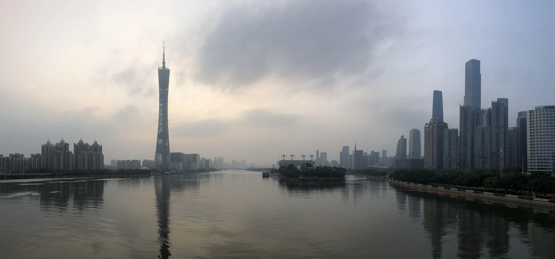 Guangzhou skyline beside the Pearl River